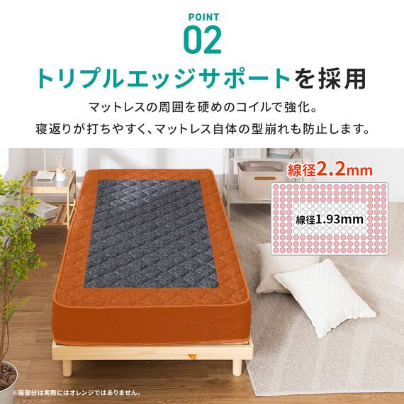 シングル マットレス付き棚付きすのこベッド (MRS ナチュラル / NRRS) 18枚目画像