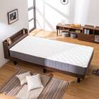 シングル マットレス付き棚付きすのこベッド (MRS ブラウン / SLT01) 2枚目画像