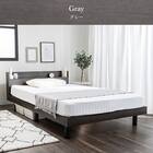 シングル マットレス付き棚付きすのこベッド (MRS グレー / SLT01) 3枚目画像