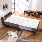 セミダブル マットレス付き棚付きすのこベッド (MRS ブラウン / SLT01) 2枚目画像