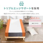 セミダブル マットレス付き棚付きすのこベッド (MRS ホワイト / SLT01) 17枚目画像