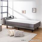 ダブル マットレス付き棚付きすのこベッド (MRS グレー / SLT01) 2枚目画像