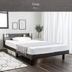 ダブル マットレス付き棚付きすのこベッド (MRS グレー / SLT01) 3枚目画像