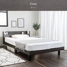 ダブル マットレス付き棚付きすのこベッド (MRS グレー / NRRS) 3枚目画像