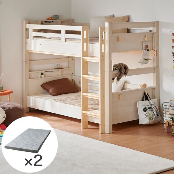 永く使える安心・頑丈二段ベッドマットレスセット(SK01WW/NA/RS03X) 1枚目画像