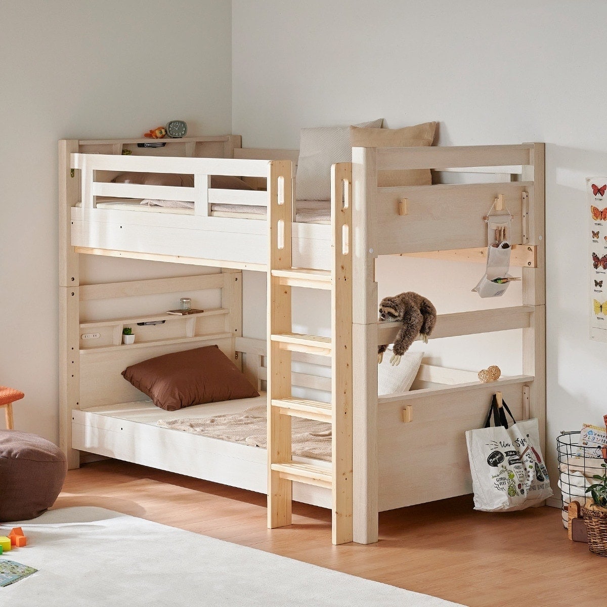 永く使える安心・頑丈2段ベッドマットレスセット(SK01WW/NA/RG02VB