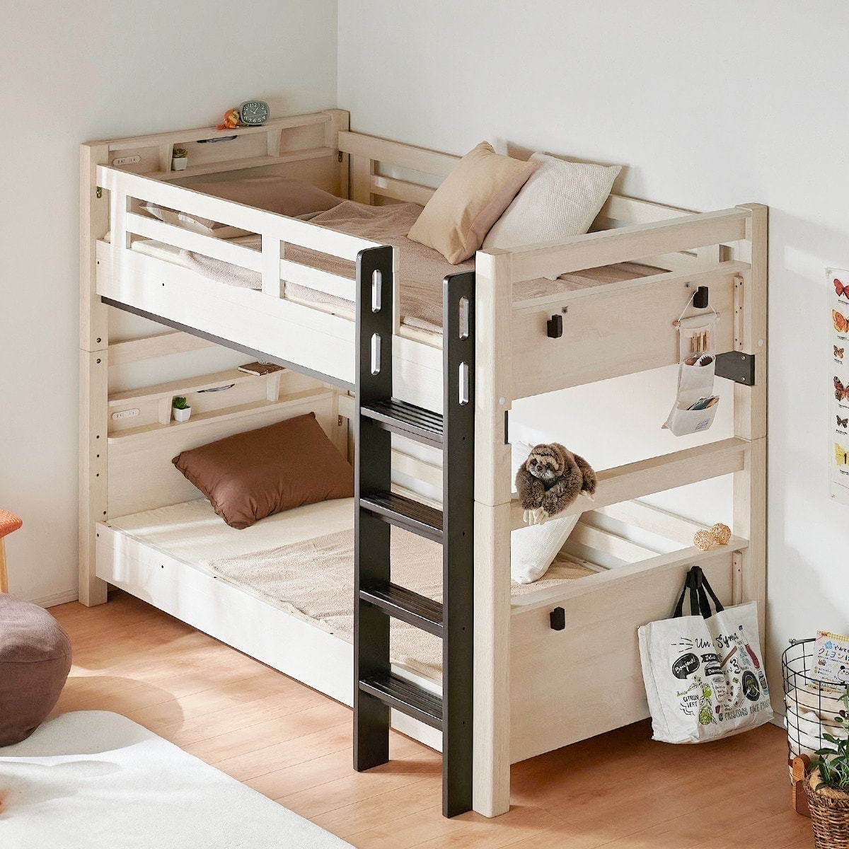 永く使える安心・頑丈2段ベッドマットレスセット(SK01WW/DBR/RJ04X