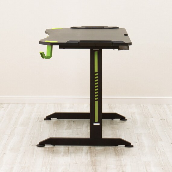 ゲーミングデスク + 伸縮できるゲーミングシェルフセット (GM001BKGR/GM015 BK) 10枚目画像