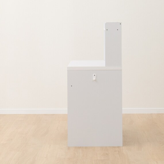 上棚付きコンパクトデスク + ワゴン + シェルフセット (ES23 WH/TBL) 10枚目画像