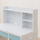 上棚付きコンパクトデスク + ワゴン + シェルフセット (ES23 WH/TBL) 13枚目画像