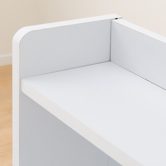 上棚付きコンパクトデスク + ワゴン + シェルフセット (ES23 WH/TBL) 15枚目画像