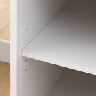 上棚付きコンパクトデスク + ワゴン + シェルフセット (ES23 WH/TBL) 23枚目画像