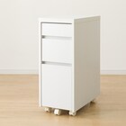 上棚付きコンパクトデスク + ワゴン + シェルフセット (ES23 WH/TBL) 26枚目画像