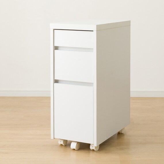 上棚付きコンパクトデスク + ワゴン + シェルフセット (ES23 WH/TBL) 26枚目画像