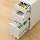 上棚付きコンパクトデスク + ワゴン + シェルフセット (ES23 WH/TBL) 28枚目画像