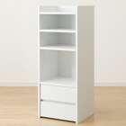 上棚付きコンパクトデスク + ワゴン + シェルフセット (ES23 WH/TBL) 32枚目画像