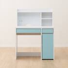 上棚付きコンパクトデスク + ワゴンセット (ES23 WH/TBL) 9枚目画像