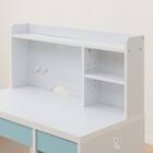 上棚付きコンパクトデスク + ワゴンセット (ES23 WH/TBL) 13枚目画像