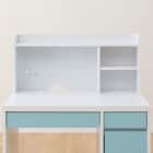 上棚付きコンパクトデスク + ワゴンセット (ES23 WH/TBL) 14枚目画像