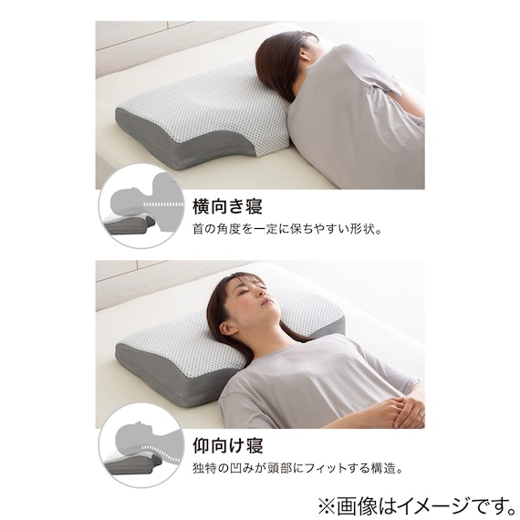横向き寝がラクなまくら(ナチュラルフィット)+専用カバー(NフィットNWWSPNFGY25NW05) 8枚目画像