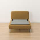 広い座面のゆったり 1人掛けソファ2台 + シェーズ + ヘッドレスト1本セット 布張りタイプ (MS01 1P×2/シェーズ/ヘッドレスト 肘あり YE) 24枚目画像