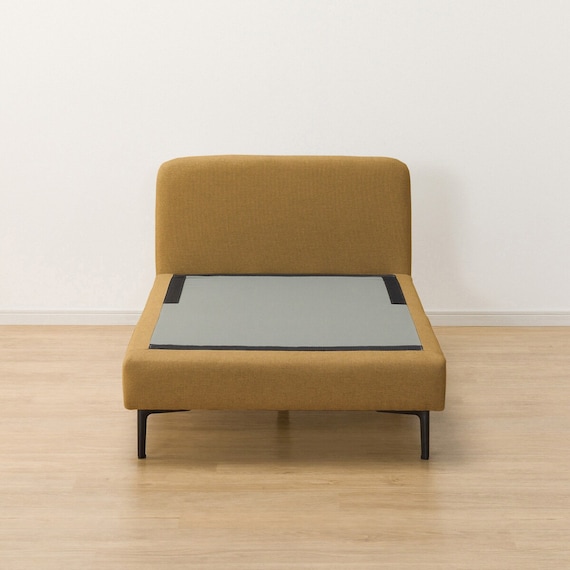 広い座面のゆったり 1人掛けソファ2台 + シェーズ + ヘッドレスト1本セット 布張りタイプ (MS01 1P×2/シェーズ/ヘッドレスト 肘あり YE) 24枚目画像