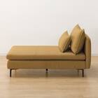 広い座面のゆったり 1人掛けソファ2台 + シェーズ + ヘッドレスト1本セット 布張りタイプ (MS01 1P×2/シェーズ/ヘッドレスト 肘あり YE) 25枚目画像