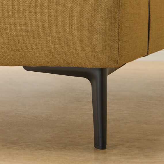 広い座面のゆったり 1人掛けソファ2台 + シェーズ + ヘッドレスト1本セット 布張りタイプ (MS01 1P×2/シェーズ/ヘッドレスト 肘あり YE) 33枚目画像