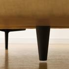 広い座面のゆったり 1人掛けソファ2台 + シェーズ + ヘッドレスト1本セット 布張りタイプ (MS01 1P×2/シェーズ/ヘッドレスト 肘あり YE) 34枚目画像