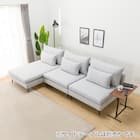 傷・汚れに強い 広い座面のゆったり 1人掛けソファ2台 + シェーズ + ヘッドレスト2本セット 布張りタイプ (MS01 1P×2/シェーズ 肘なし Nシールド LGY) 4枚目画像