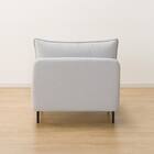 傷・汚れに強い 広い座面のゆったり 1人掛けソファ2台 + シェーズ + ヘッドレスト2本セット 布張りタイプ (MS01 1P×2/シェーズ 肘なし Nシールド LGY) 21枚目画像