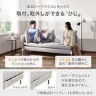 傷・汚れに強い 広い座面のゆったり 1人掛けソファ2台 + シェーズ + ヘッドレスト3本セット 布張りタイプ (MS01 1P×2/シェーズ/ヘッドレスト×3 肘なし Nシールド LGY) 15枚目画像