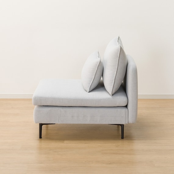 傷・汚れに強い 広い座面のゆったり 1人掛けソファ2台 + シェーズ + ヘッドレスト3本セット 布張りタイプ (MS01 1P×2/シェーズ/ヘッドレスト×3 肘なし Nシールド LGY) 20枚目画像