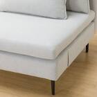 傷・汚れに強い 広い座面のゆったり 1人掛けソファ2台 + シェーズ + ヘッドレスト3本セット 布張りタイプ (MS01 1P×2/シェーズ/ヘッドレスト×3 肘なし Nシールド LGY) 30枚目画像