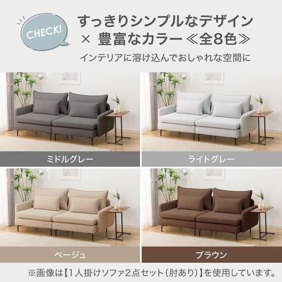 傷・汚れに強い 広い座面のゆったり 1人掛けソファ3台 + ヘッドレスト1本セット 布張りタイプ (MS01 1P×3/ヘッドレスト 肘あり Nシールド MGY) 12枚目画像