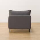 傷・汚れに強い 広い座面のゆったり 1人掛けソファ2台 + シェーズ + ヘッドレスト2本セット 布張りタイプ (MS01 1P×2/シェーズ 肘なし Nシールド MGY) 21枚目画像