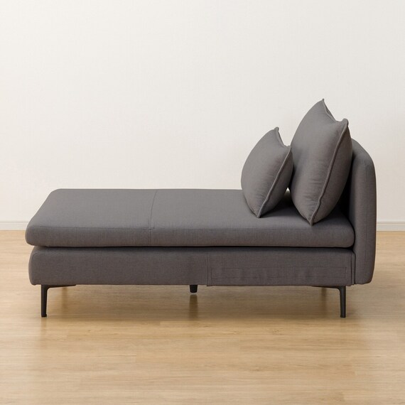 傷・汚れに強い 広い座面のゆったり 1人掛けソファ2台 + シェーズ + ヘッドレスト2本セット 布張りタイプ (MS01 1P×2/シェーズ 肘なし Nシールド MGY) 25枚目画像