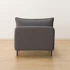 傷・汚れに強い 広い座面のゆったり 1人掛けソファ2台 + シェーズ + ヘッドレスト3本セット 布張りタイプ (MS01 1P×2/シェーズ/ヘッドレスト×3 肘なし Nシールド MGY) 21枚目画像