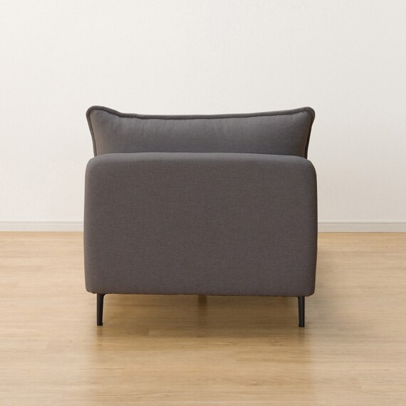 傷・汚れに強い 広い座面のゆったり 1人掛けソファ2台 + シェーズ + ヘッドレスト3本セット 布張りタイプ (MS01 1P×2/シェーズ/ヘッドレスト×3 肘なし Nシールド MGY) 26枚目画像