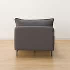 傷・汚れに強い 広い座面のゆったり 1人掛けソファ2台 + シェーズ + ヘッドレスト3本セット 布張りタイプ (MS01 1P×2/シェーズ/ヘッドレスト×3 肘なし Nシールド MGY) 26枚目画像