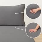 傷・汚れに強い 広い座面のゆったり 1人掛けソファ2台 + シェーズ + ヘッドレスト3本セット 布張りタイプ (MS01 1P×2/シェーズ/ヘッドレスト×3 肘なし Nシールド MGY) 28枚目画像