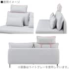 傷・汚れに強い 広い座面のゆったり 1人掛けソファ2台 + シェーズ + ヘッドレスト3本セット 布張りタイプ (MS01 1P×2/シェーズ/ヘッドレスト×3 肘なし Nシールド MGY) 39枚目画像