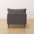 傷・汚れに強い 広い座面のゆったり 1人掛けソファ + シェーズ2台 + ヘッドレスト1本セット 布張りタイプ (MS01 1P/シェーズ×2/ヘッドレスト 肘あり Nシールド MGY) 21枚目画像