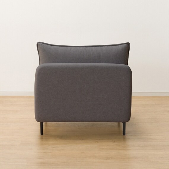 傷・汚れに強い 広い座面のゆったり 1人掛けソファ + シェーズ2台 + ヘッドレスト1本セット 布張りタイプ (MS01 1P/シェーズ×2/ヘッドレスト 肘あり Nシールド MGY) 21枚目画像