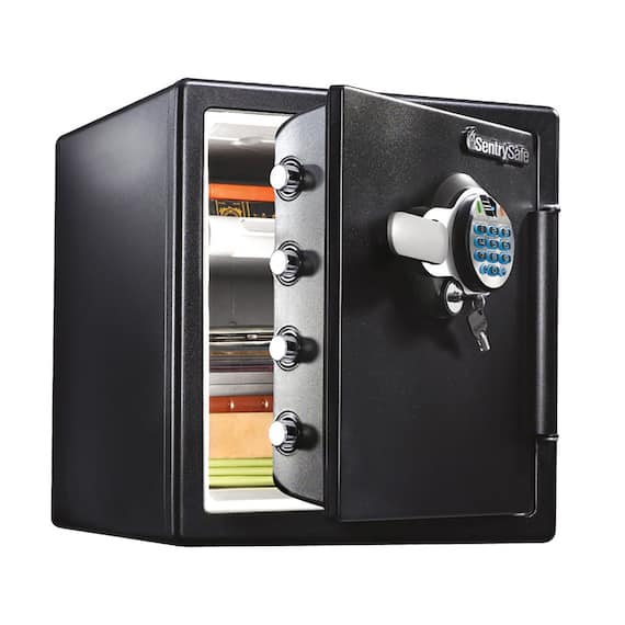 指紋認証型テンキー式1時間耐火・耐水金庫(M) 1枚目画像