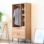 木目調×スチールノオシャレナハンガーラック