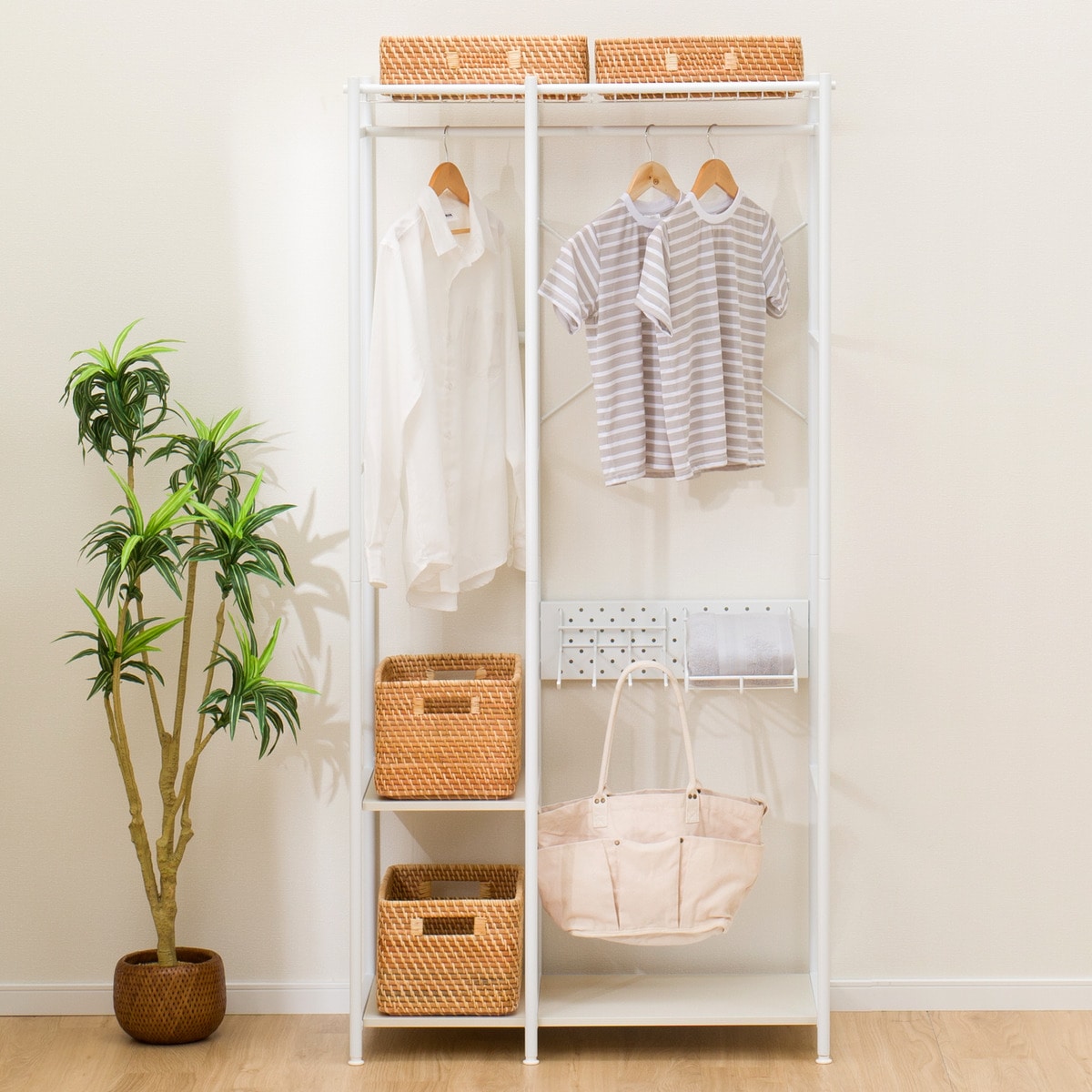 ニトリ マルチハンガーラック(バーネット90BK) 幅90 ワイヤーラック