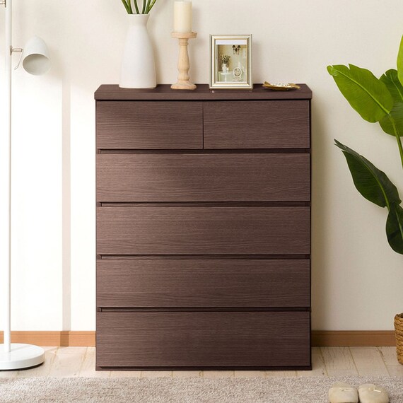 ハイチェスト(エレアK 80 DBR 5段) 6枚目画像