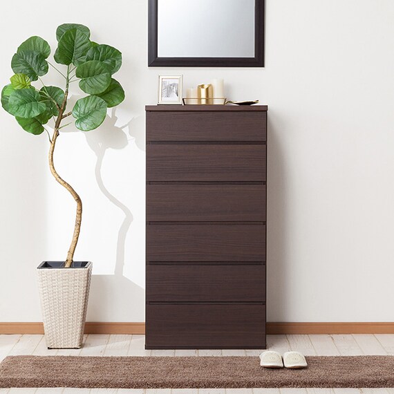 ハイチェスト(エレアK 60 DBR 6段) 2枚目画像