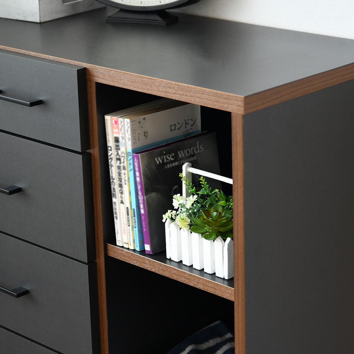 モダンなツートンカラーハイチェスト (幅90cm MBR) | ニトリネット